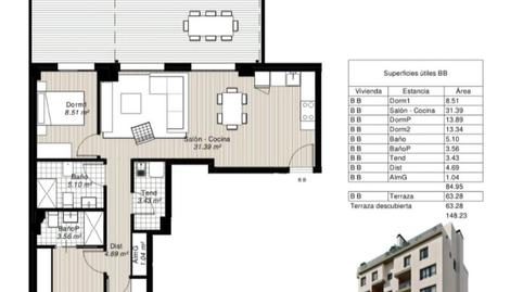 Foto 4 de Piso en venta en Praza Aviador Parga Cerezo, 3, San Roque - As Fontiñas, Lugo