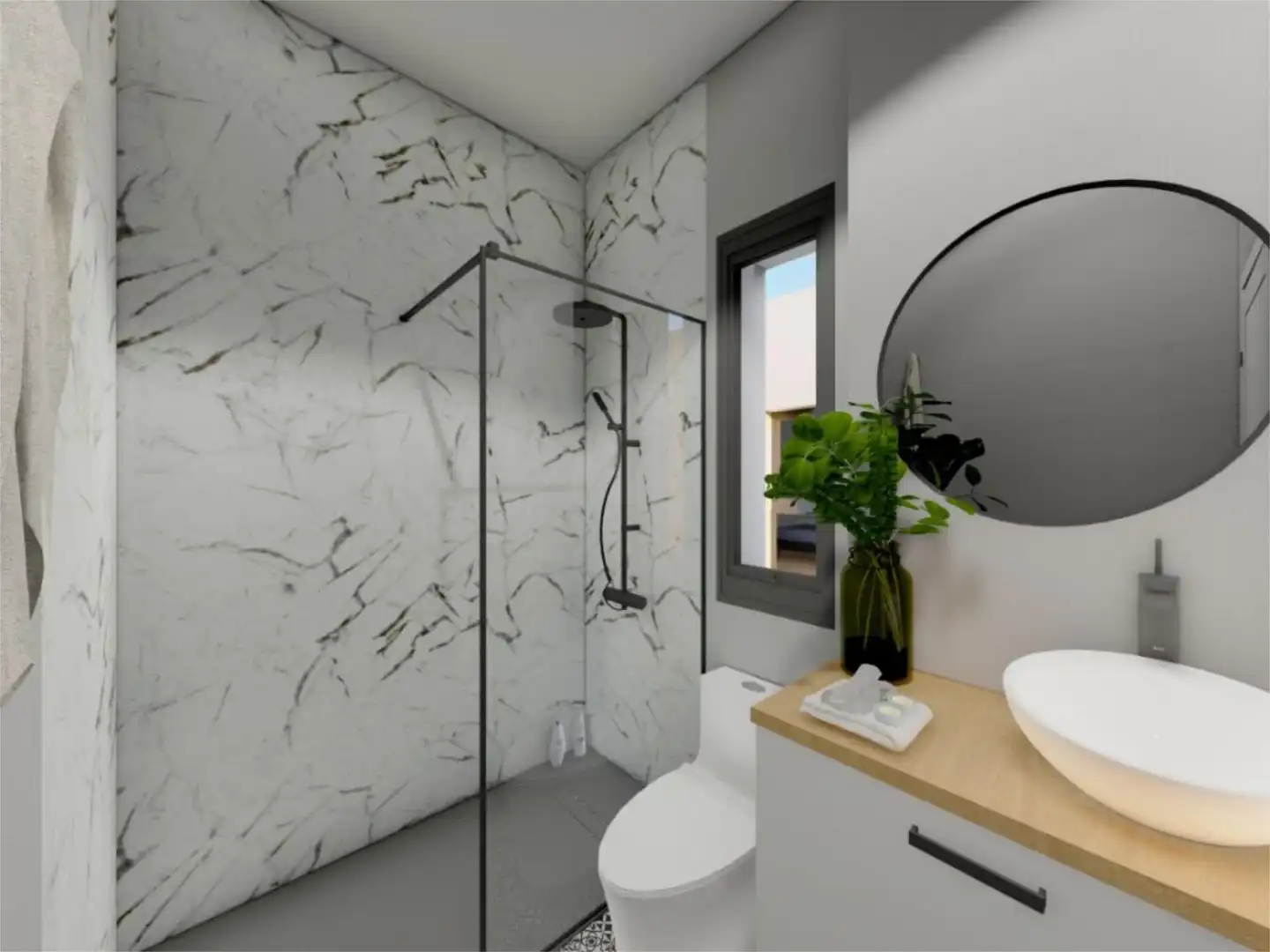Houses for sale in Calle los Madroños, 3, Torreblanca del Sol Bathroom of Houses for sale in Fuengirola with Air Conditioner, Heating and Private garden