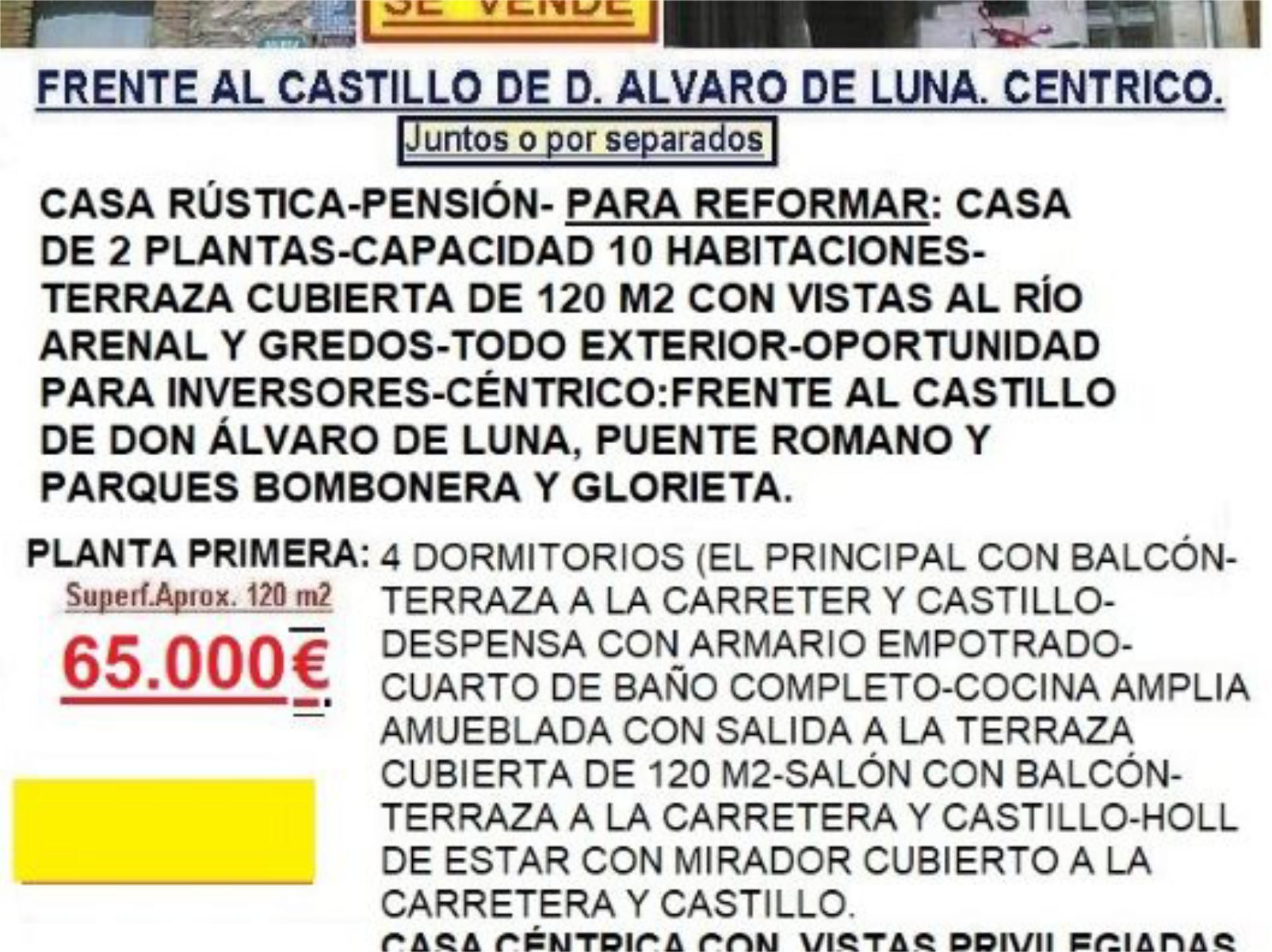 Parking de Casa adosada en venta en Arenas de San Pedro con Calefacción, Terraza y Amueblado