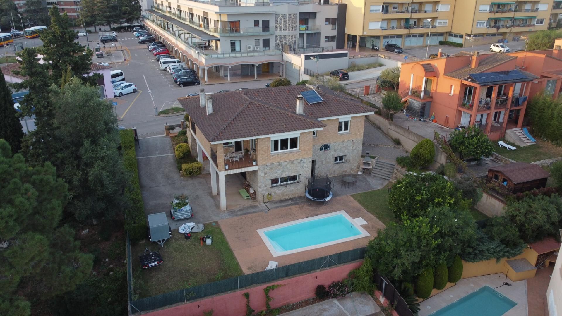Swimming pool of House or chalet for sale in Girona Capital  with Air Conditioner, Terrace and Swimming Pool