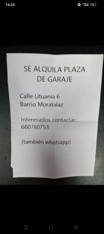 Garaje en Alquiler en Calle Lituania, 6 en Media Legua