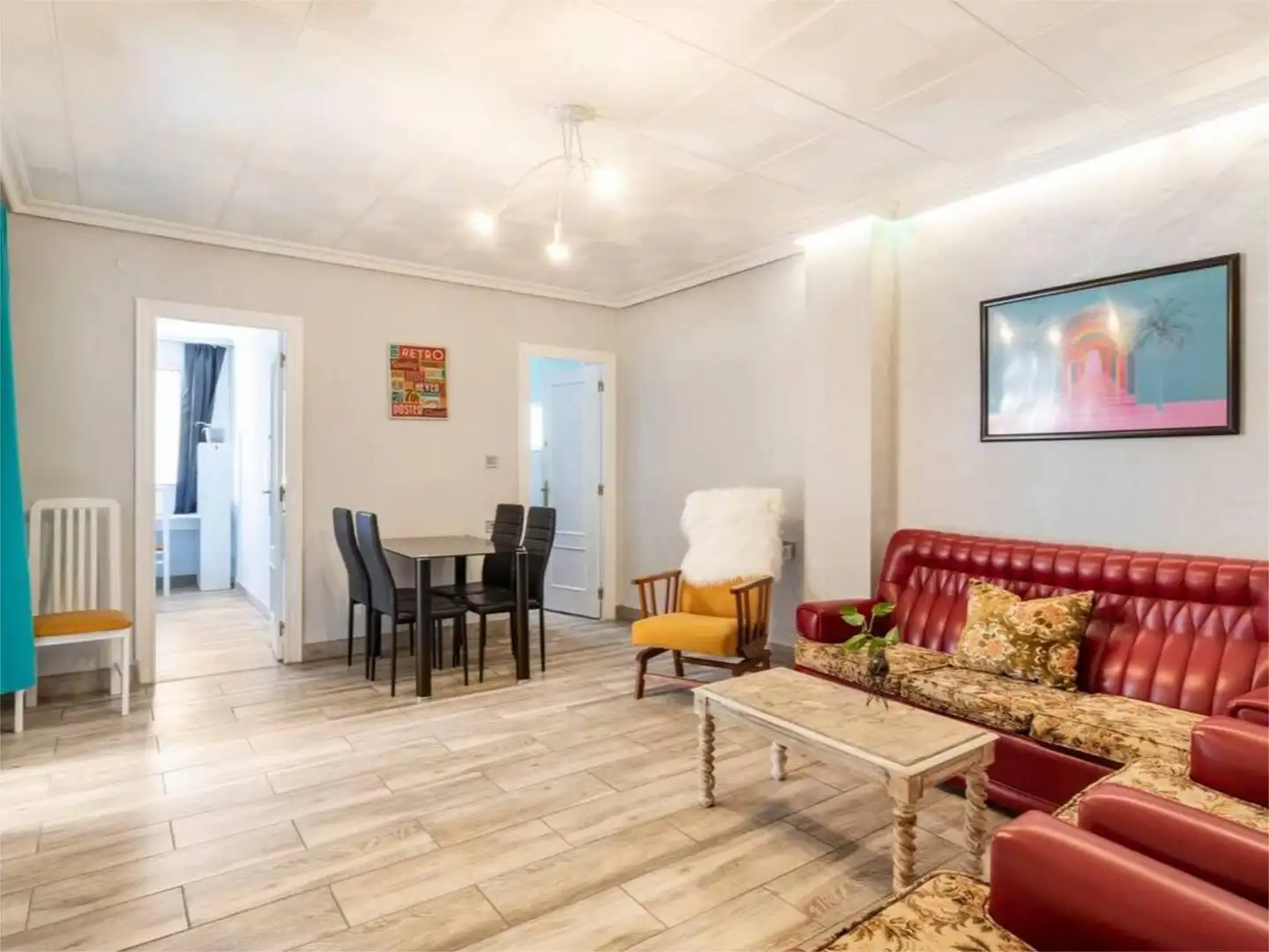Zimmer in Camí Vell de Xirivella, 5, Soternes Wohnzimmer von Wohnung zur untervermieten in Valencia mit Möbliert und Balkon