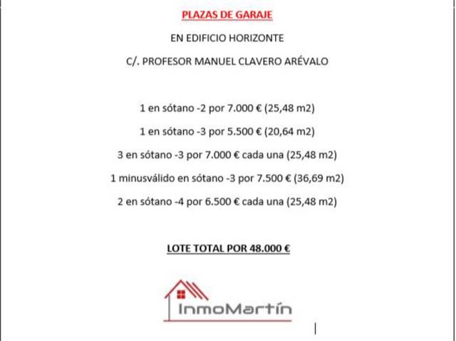 Garaje en Venta en Calle Profesor Manuel Clavero Arévalo, 9 en Colores -  Entreparques