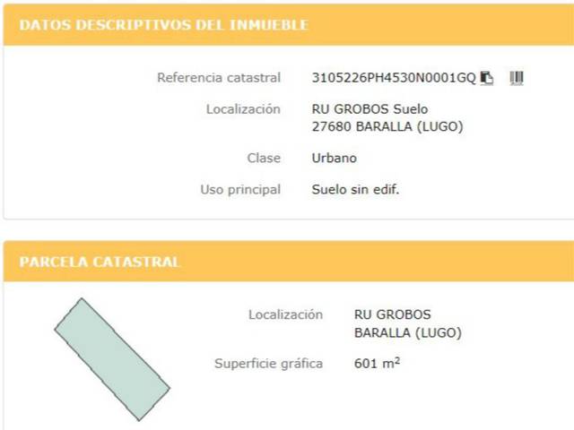 Terreno urbanizable en Venta en Rúa dos Grobos, 31 en Baralla