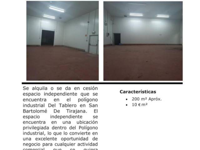 Nave industrial en Alquiler en Calle Cartago, 7 en El Tablero