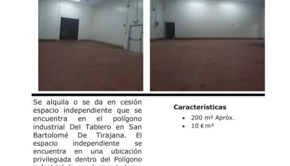 Industrial buildings to rent in Calle Cartago, 7, El Tablero, Las Palmas - image 1 Photo 1 of Industrial buildings to rent in Calle Cartago, 7, El Tablero, Las Palmas