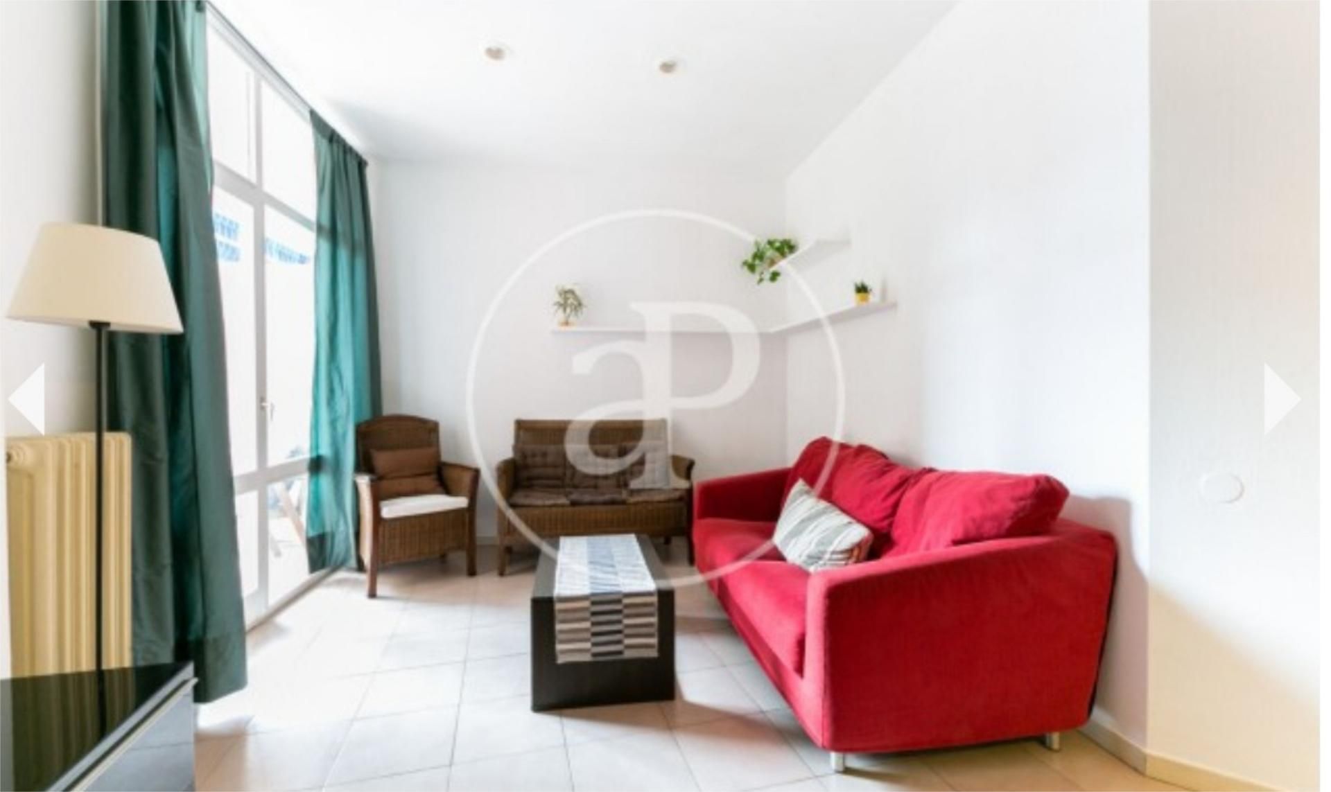 Sala de estar de Piso para compartir en  Barcelona Capital con Calefacción, Terraza y Amueblado