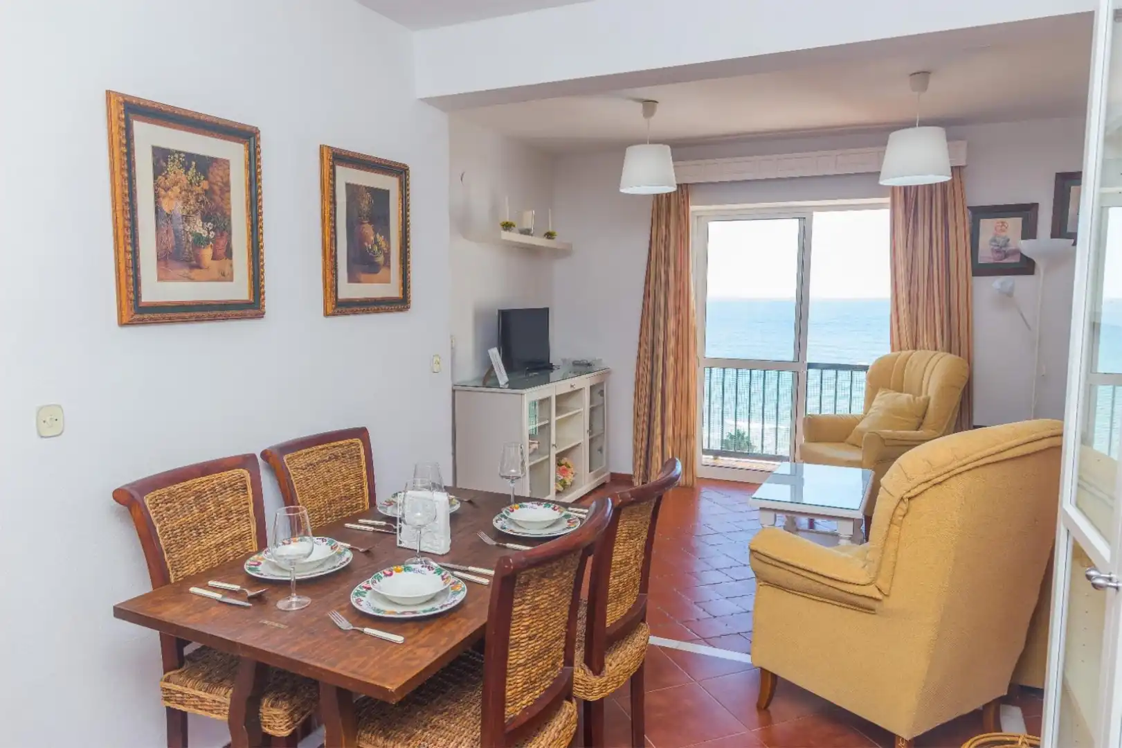 Esszimmer von Wohnungen zur Miete in Mijas mit Klimaanlage, Privatgarten und Terrasse