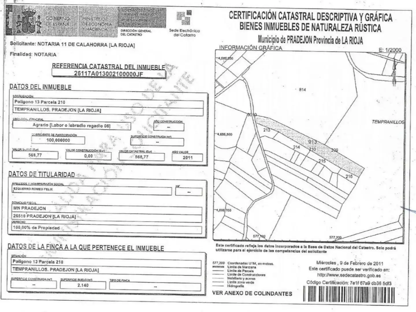 Terreno en venta en Pradejón