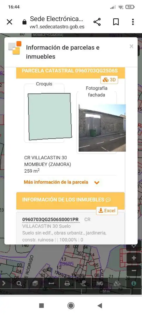 Parking de Terreno en venta en Mombuey