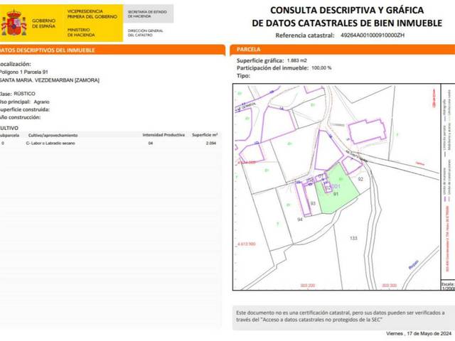 Finca rústica en Venta en Calle Santa María, 91 en Vezdemarbán