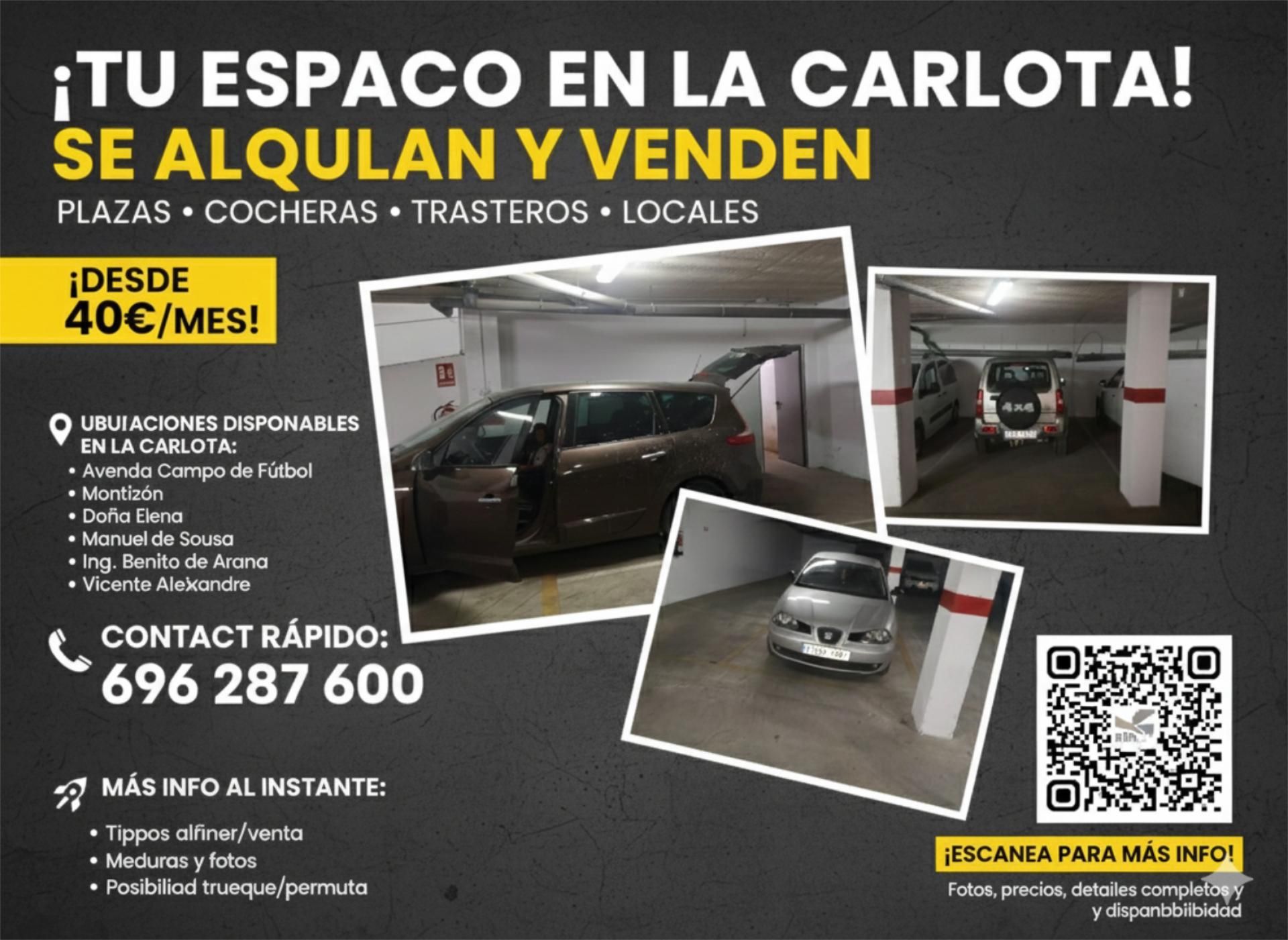 Aparcament de Garatge de lloguer en La Carlota