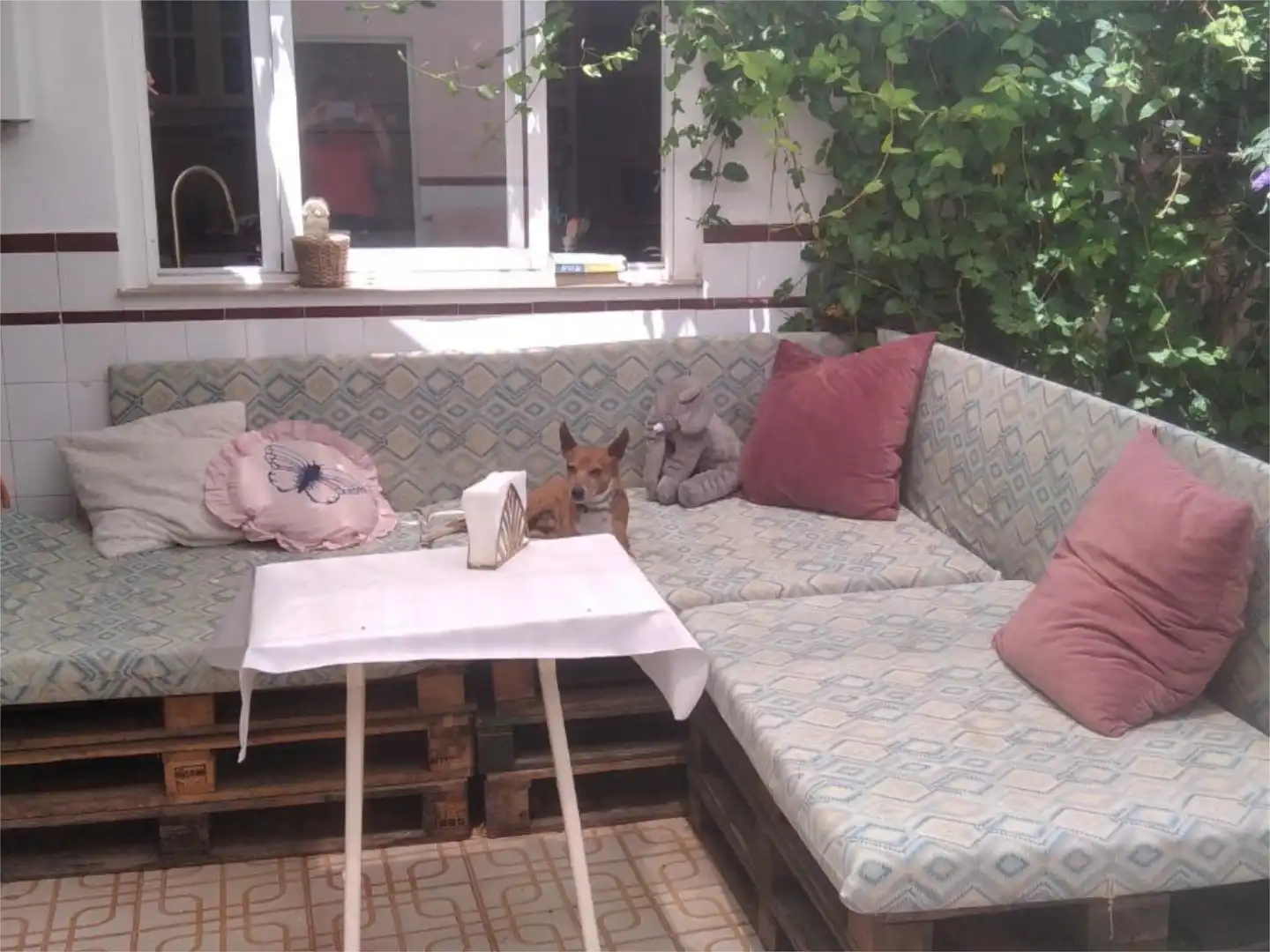 Terrasse von Einfamilien-Reihenhaus zum Verkauf in Burguillos del Cerro mit Terrasse, Abstellraum und Schwimmbad