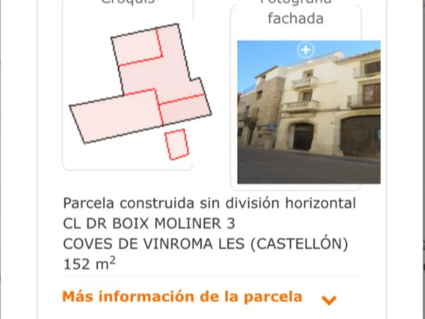 Bebaubares Gelände zum Verkauf in Carrer del Doctor Boix Moliner, 3, Les Coves de Vinromà Außenansicht von Bebaubares Gelände zum Verkauf in Les Coves de Vinromà