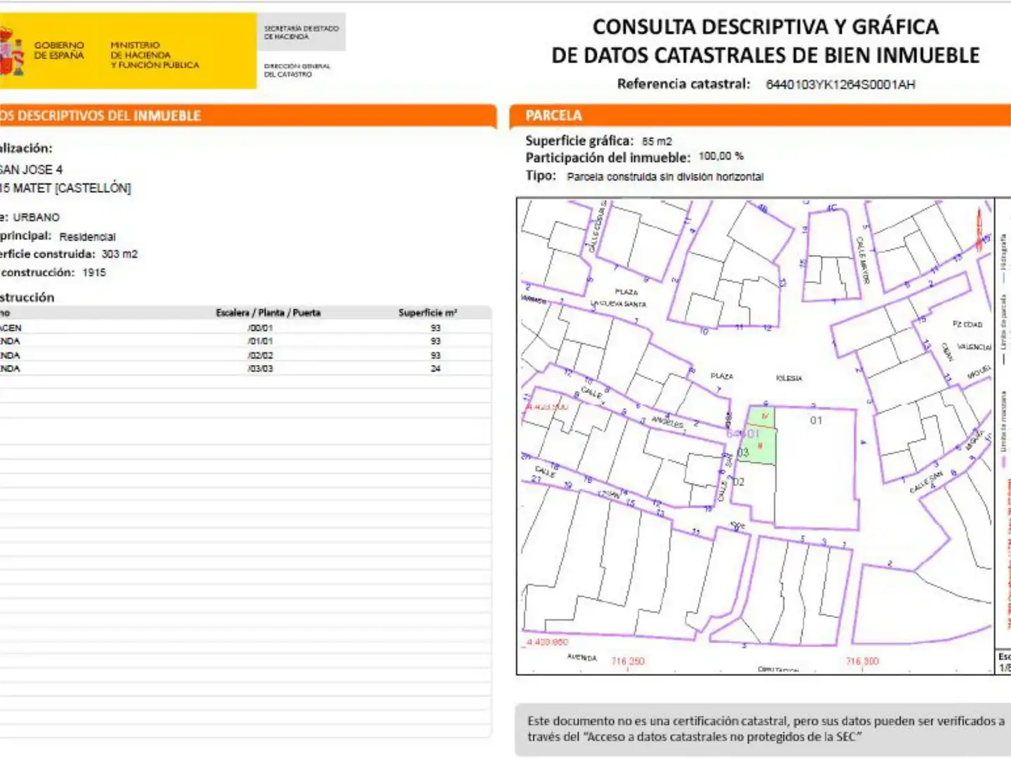 Pis en venda a Calle San José, 4, Matet Vista exterior de Pis en venda en Matet amb Balcó