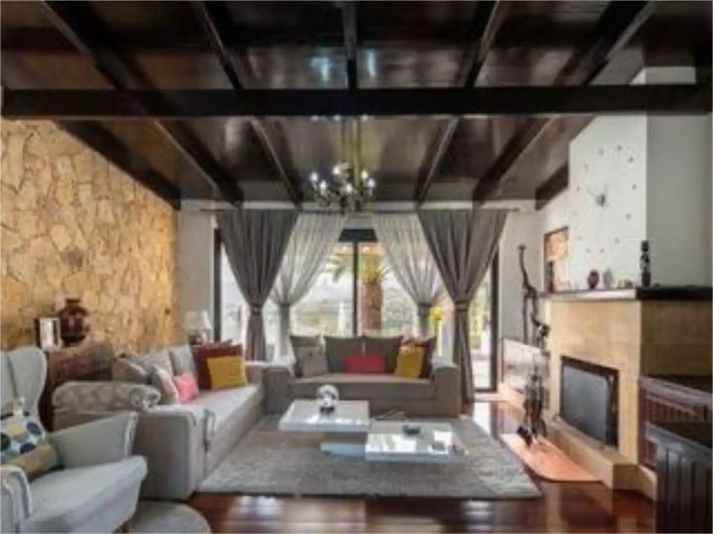 Sala d'estar de Casa o xalet en venda en Santa Brígida amb Aire condicionat, Parquet i Terrassa