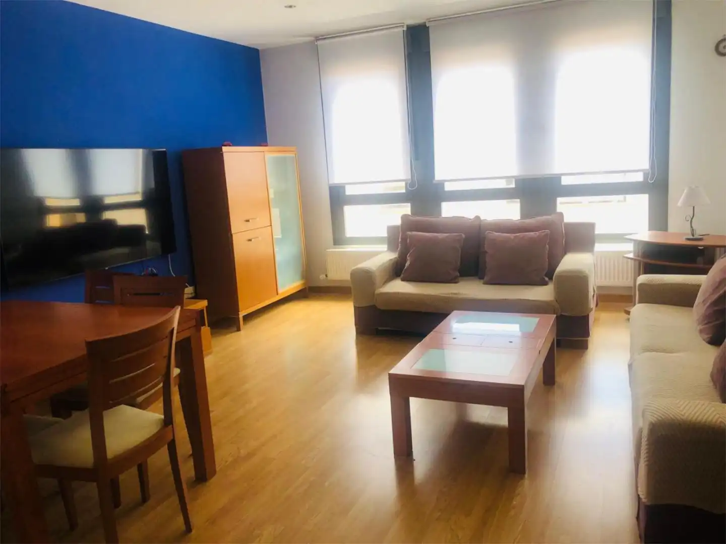 Living room of Flat for share in Tudela  with Heating, Parquet flooring and Terrace