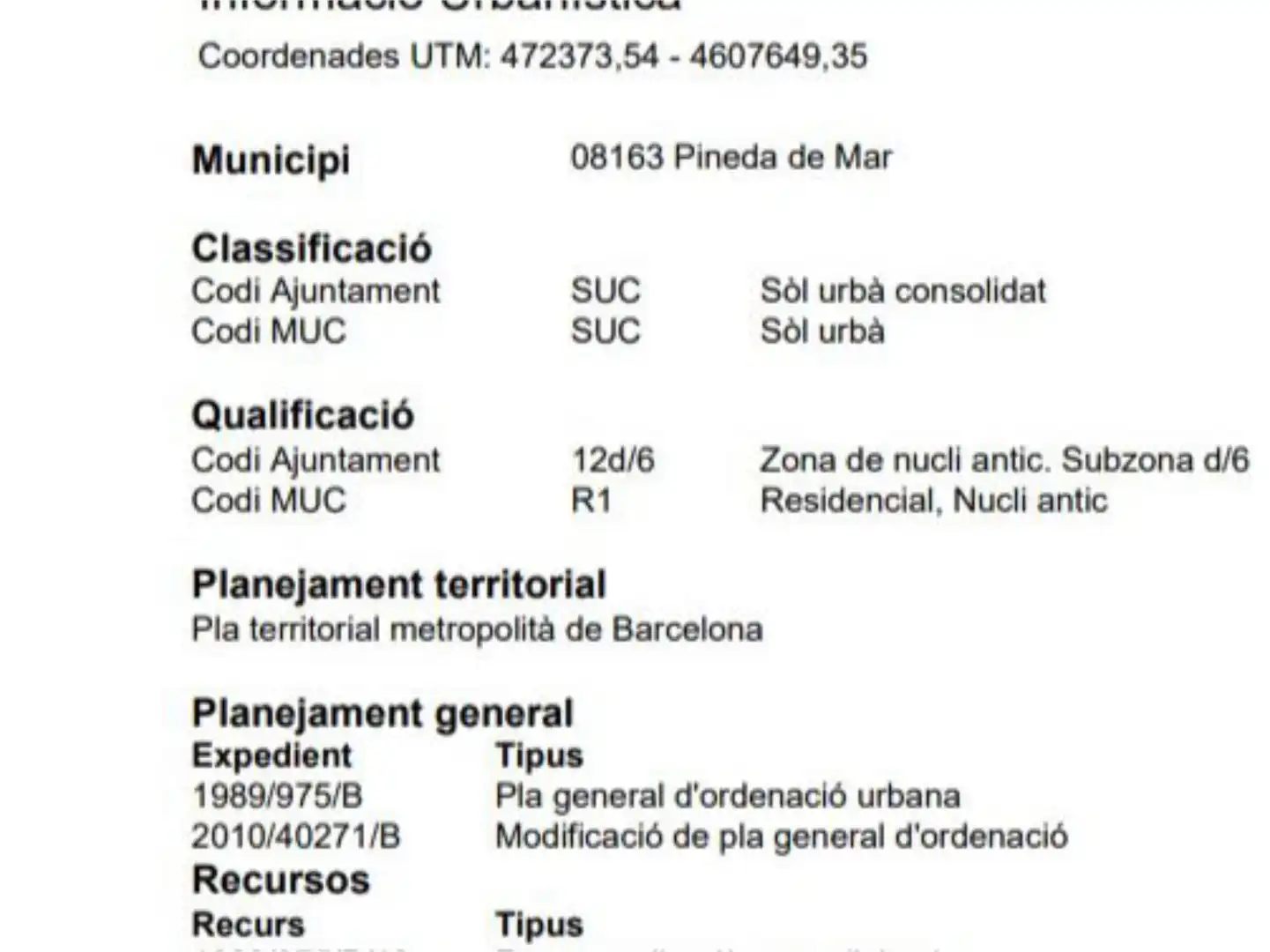 Grundstücke zum Verkauf in Carrer Andorra, 29, Poblenou Grundstücke zum Verkauf in Pineda de Mar