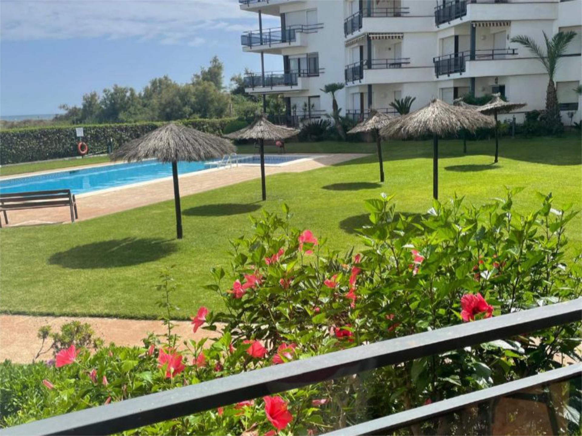 Garten von Wohnungen miete in Creixell mit Privatgarten, Terrasse und Schwimmbad