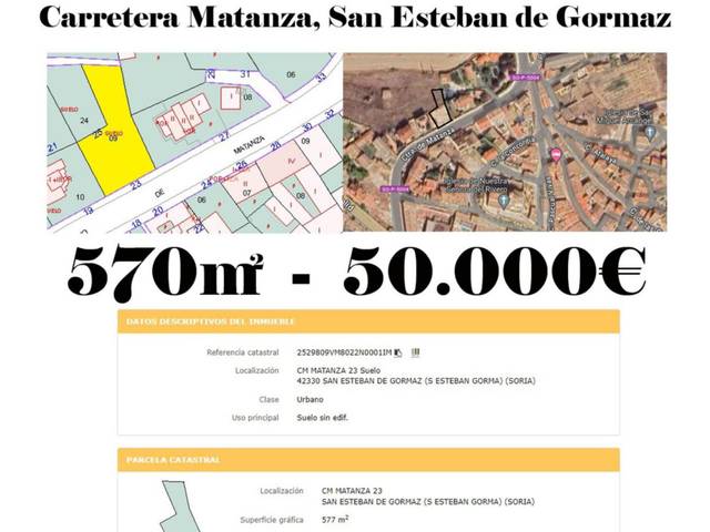 Terreno en Venta en Carretera de Matanza, 23 en San Esteban de Gormaz