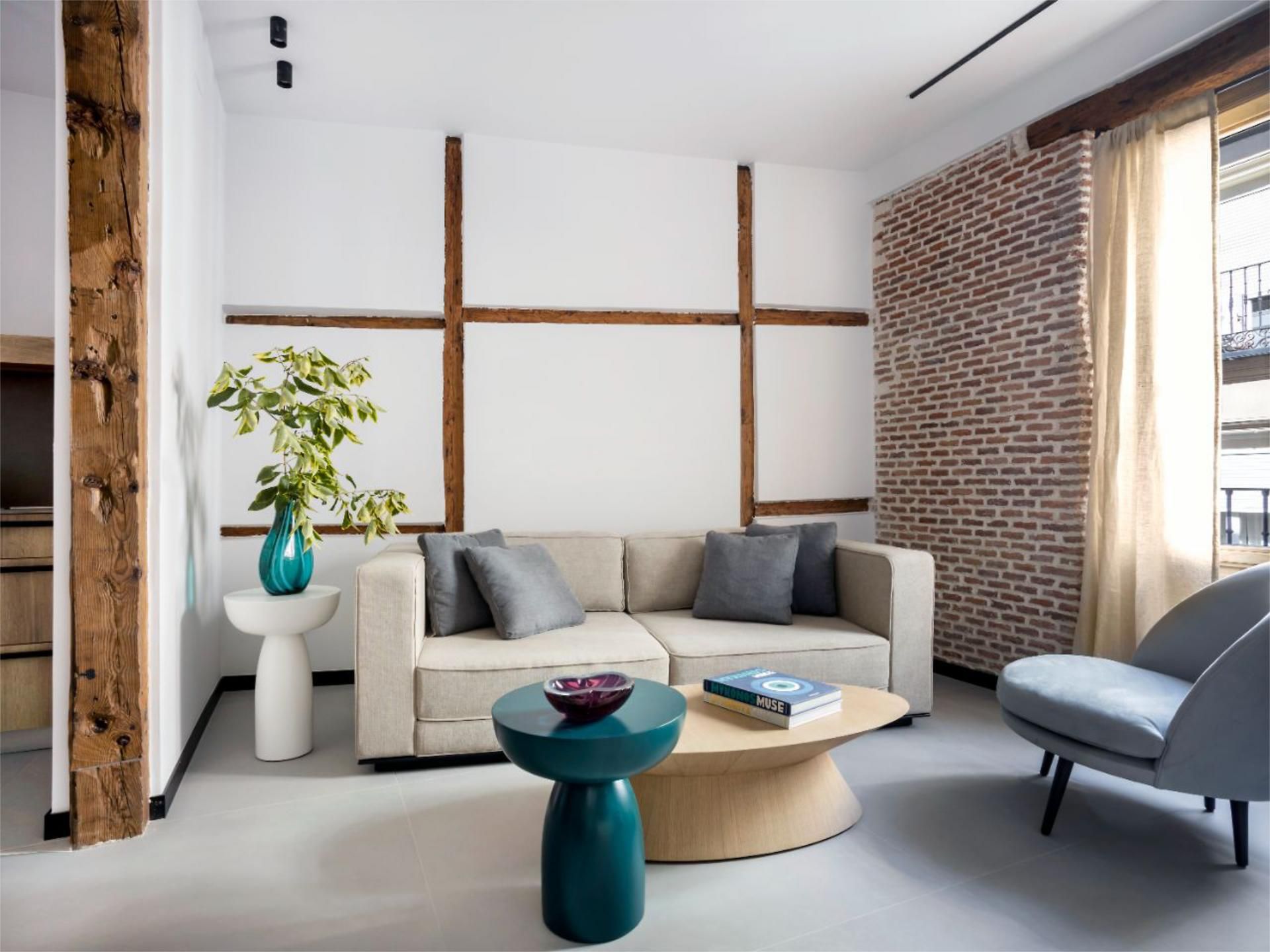 Living room of Apartment to rent in  Madrid Capital  with Air Conditioner, Heating and Furnished