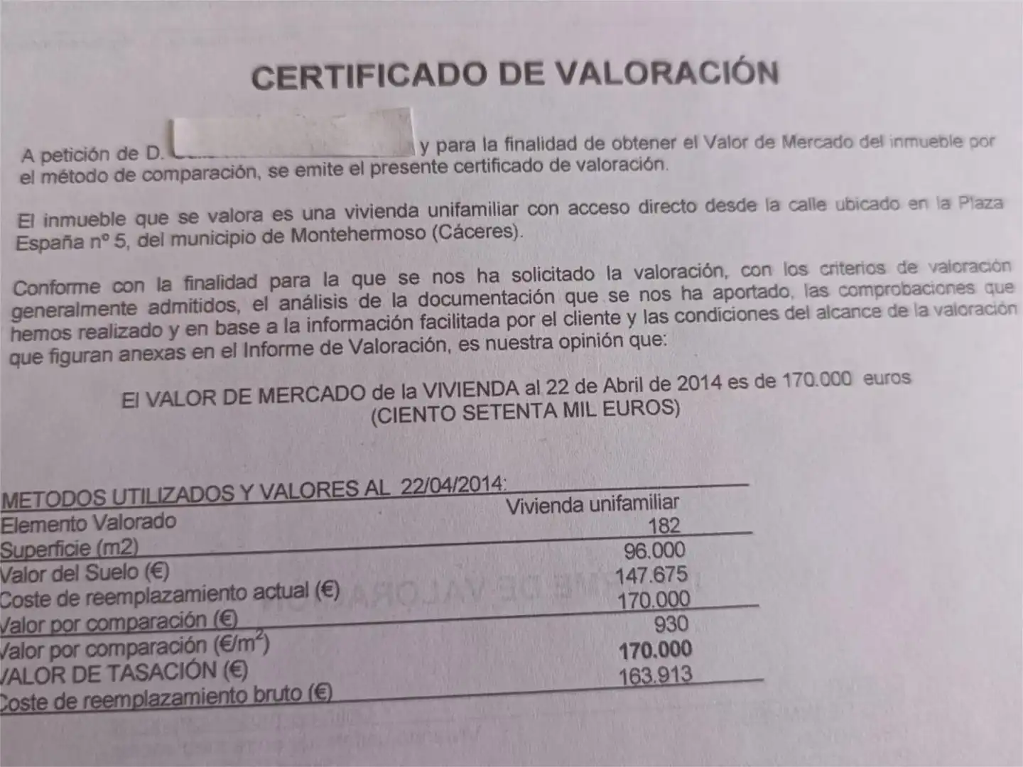 Parking de Casa adosada en venta en Montehermoso