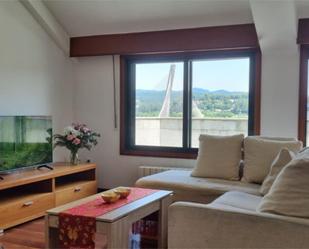 Sala d'estar de Àtic de lloguer en Pontevedra Capital  amb Terrassa