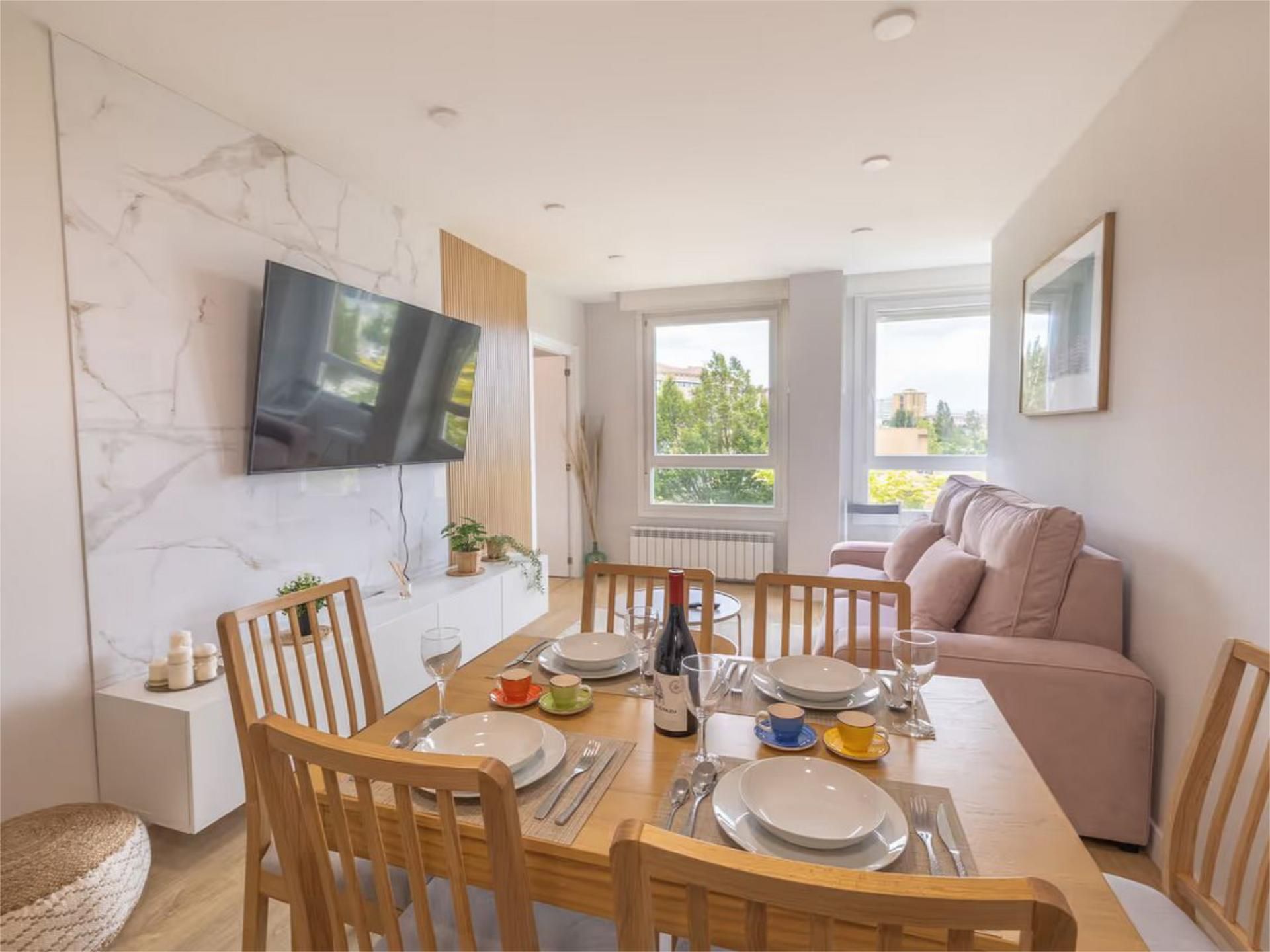 Dining room of Flat to rent in  Pamplona / Iruña  with Furnished and Balcony