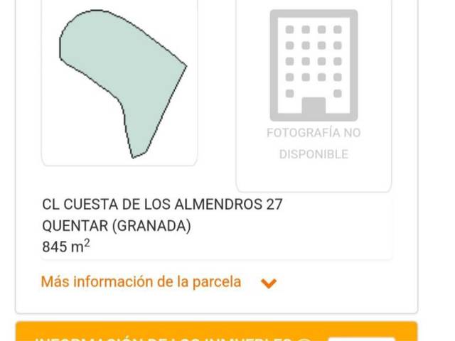 Terreno urbanizable en Venta en Calle Cuesta de los Almendros, 27 en Quéntar