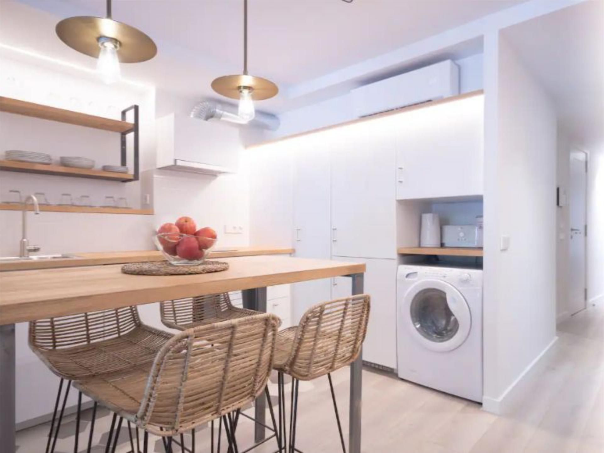Kitchen of Flat for sale in Girona Capital  with Air Conditioner and Balcony