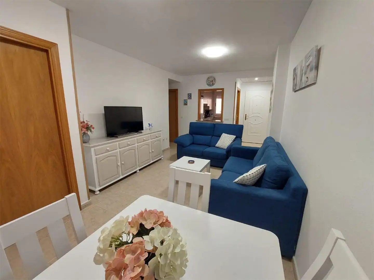 Sala de estar de Apartamento de alquiler en Oropesa del Mar / Orpesa con Aire acondicionado, Calefacción y Jardín privado