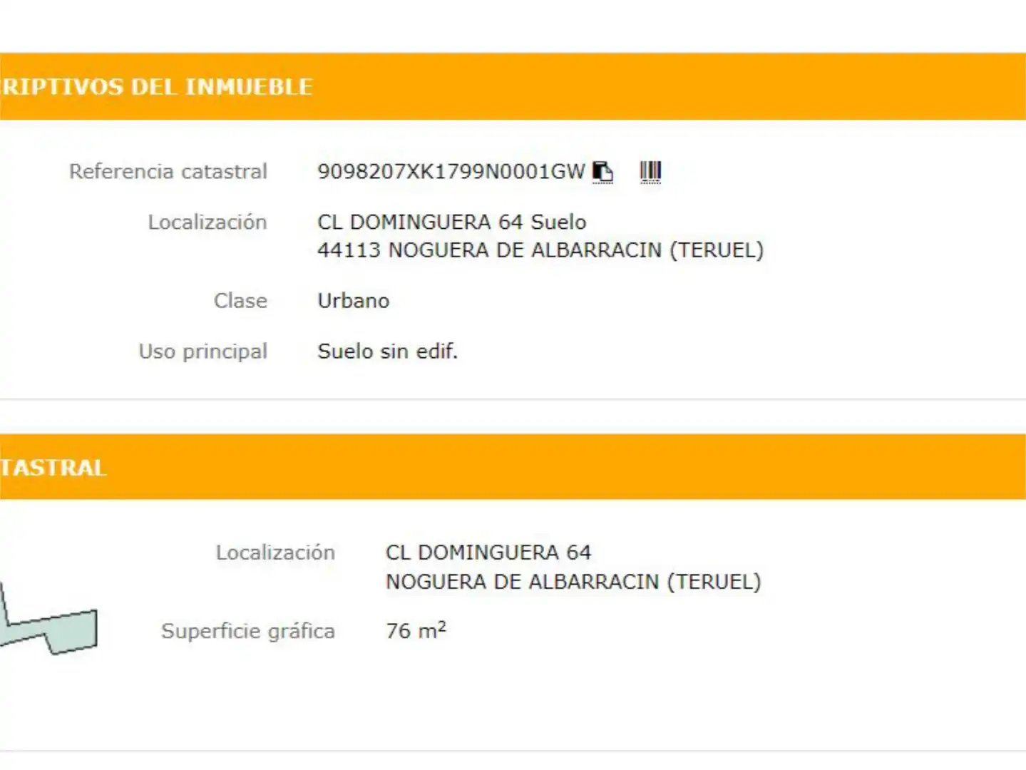 Urbanitzable en venda a Calle Dominguera, 64, Noguera de Albarracín Aparcament de Urbanitzable en venda en Noguera de Albarracín
