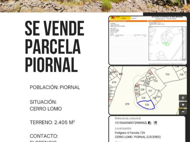 Terreno en Venta en Calle Cerro de los Mártires, 11C en Piornal