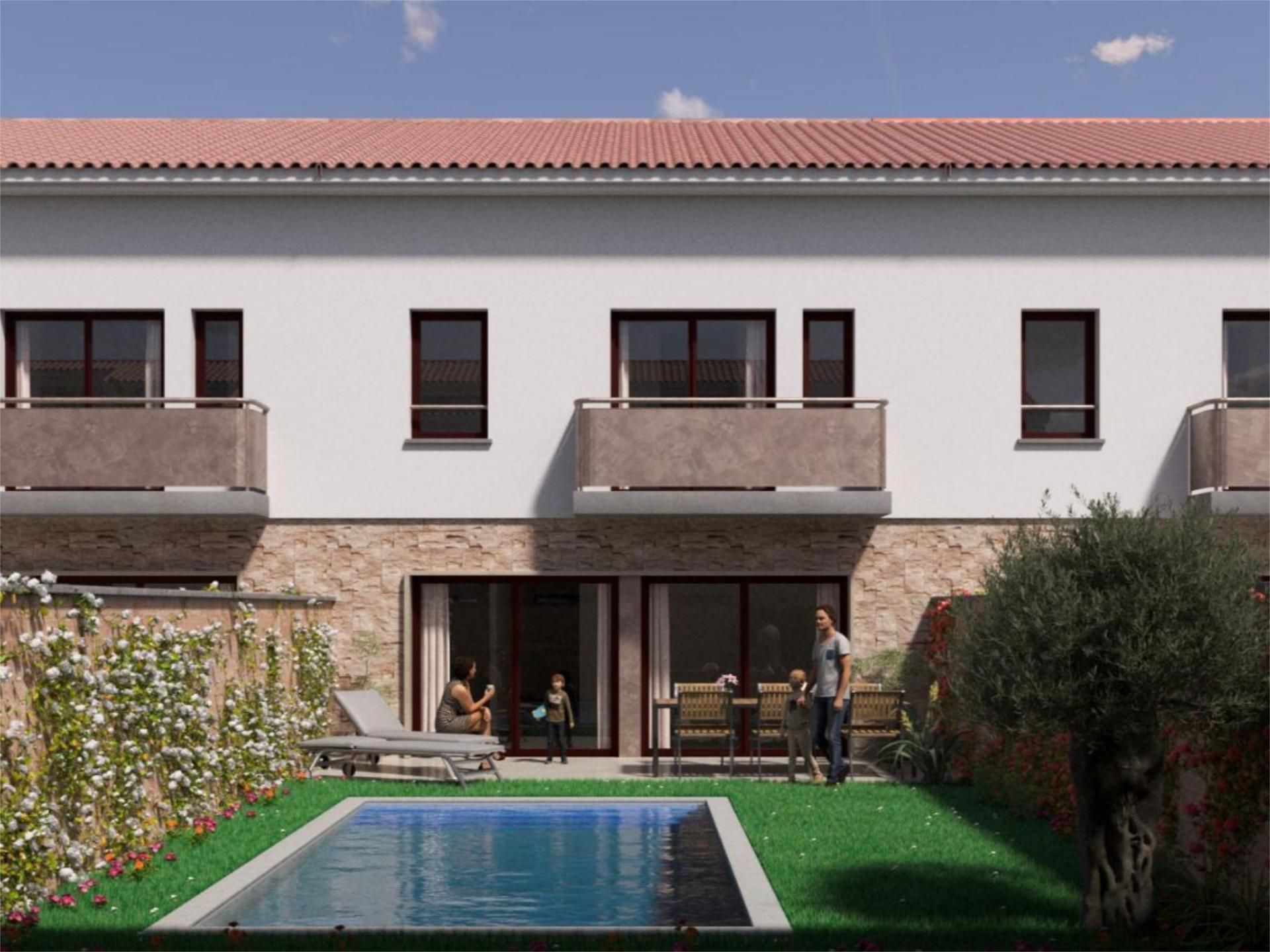 Exterior view of Single-family semi-detached for sale in Olèrdola  with Air Conditioner, Heating and Private garden