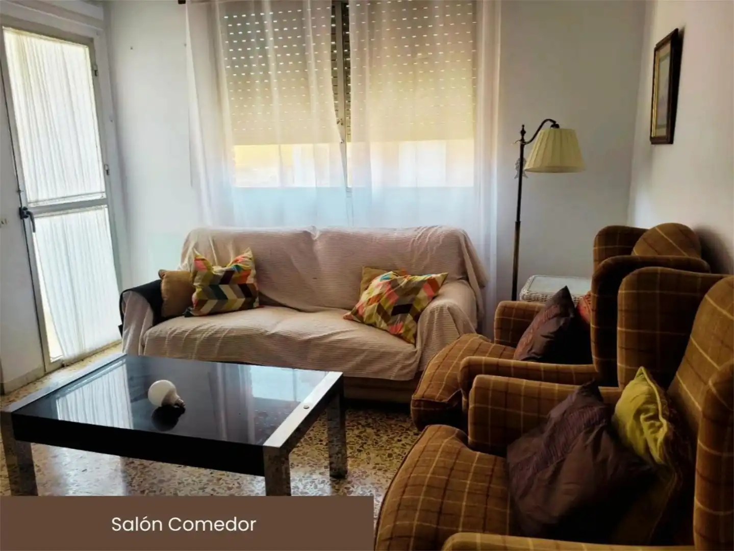 Living room of Flat for share in Almería  with Air Conditioner, Terrace and Furnished