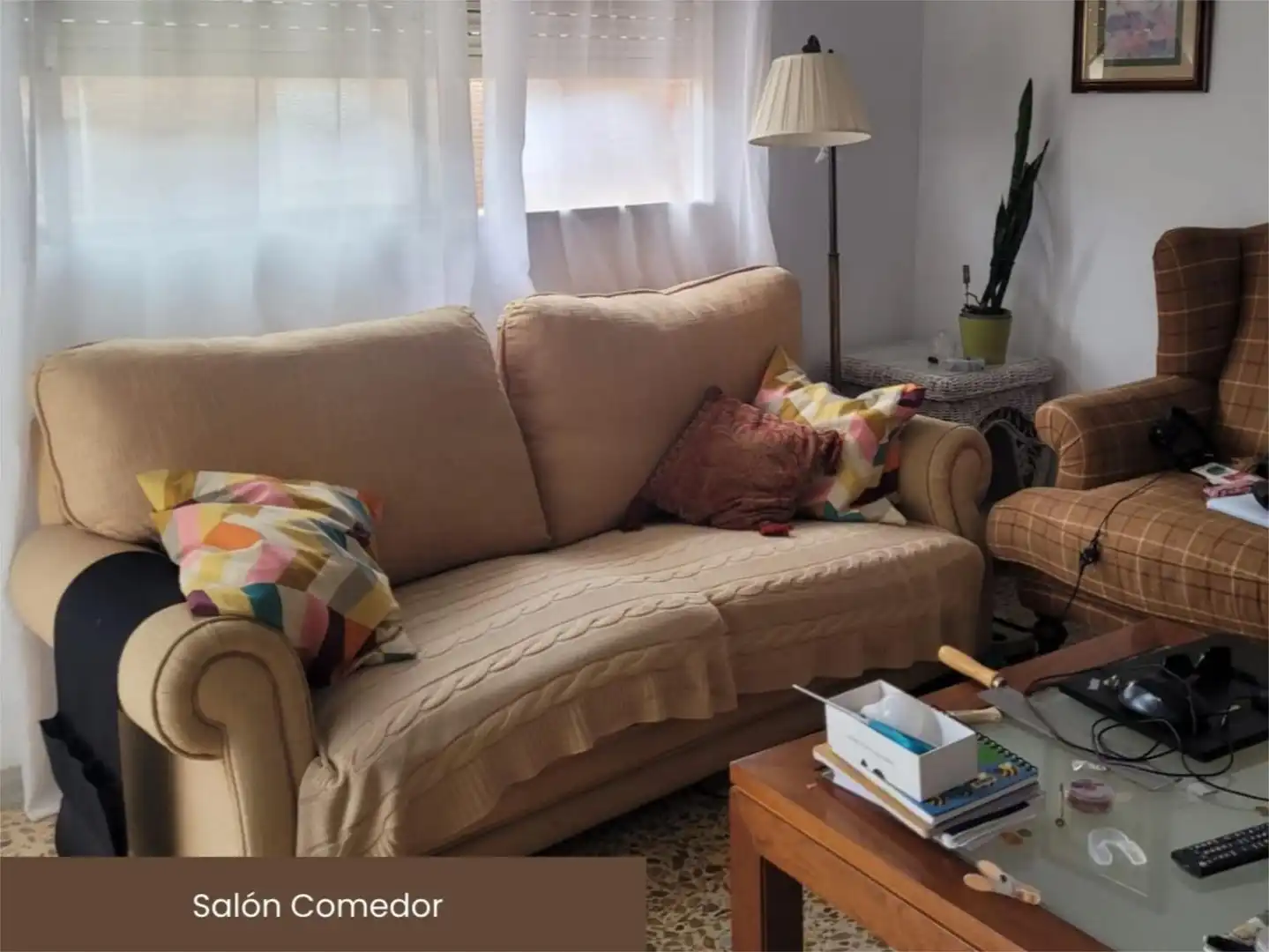 Living room of Flat for share in Almería  with Air Conditioner, Terrace and Furnished