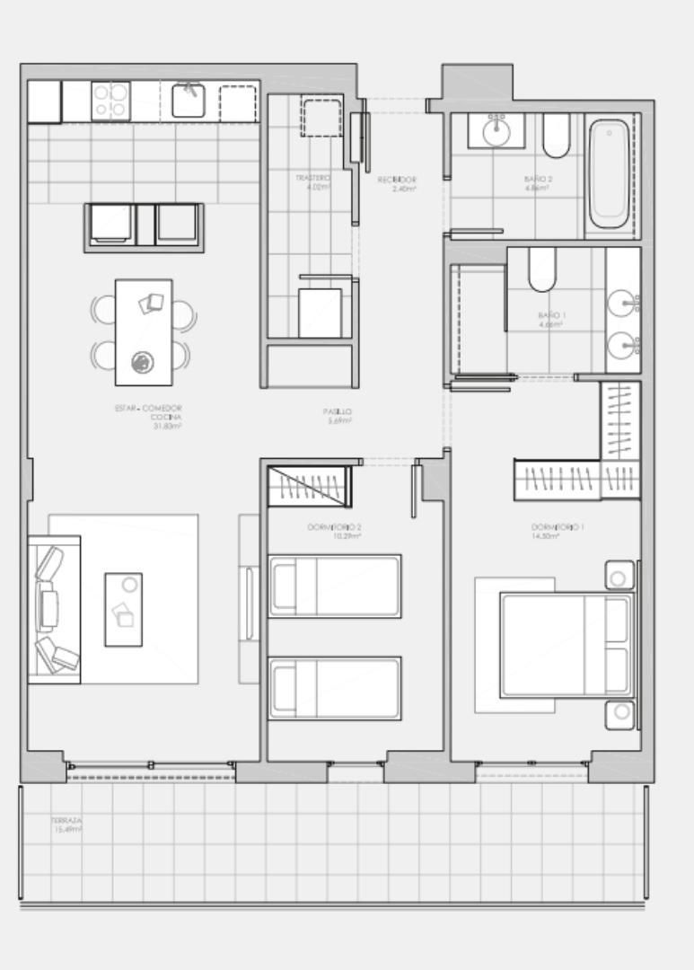 Flat for share in Badalona  with Air Conditioner, Heating and Parquet flooring