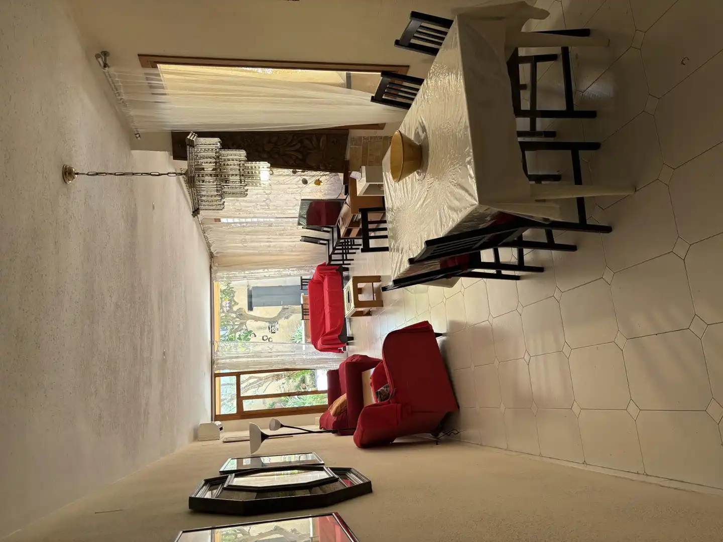 Wohnzimmer von Einfamilien-Reihenhaus zur untervermieten in Barcelona mit Klimaanlage, Heizung und Privatgarten