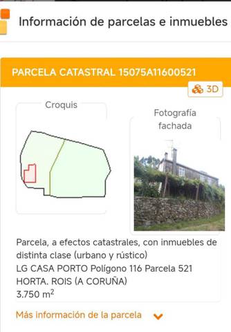 Finca rústica en Venta en Lugar Casa Porto, 1 en Rois