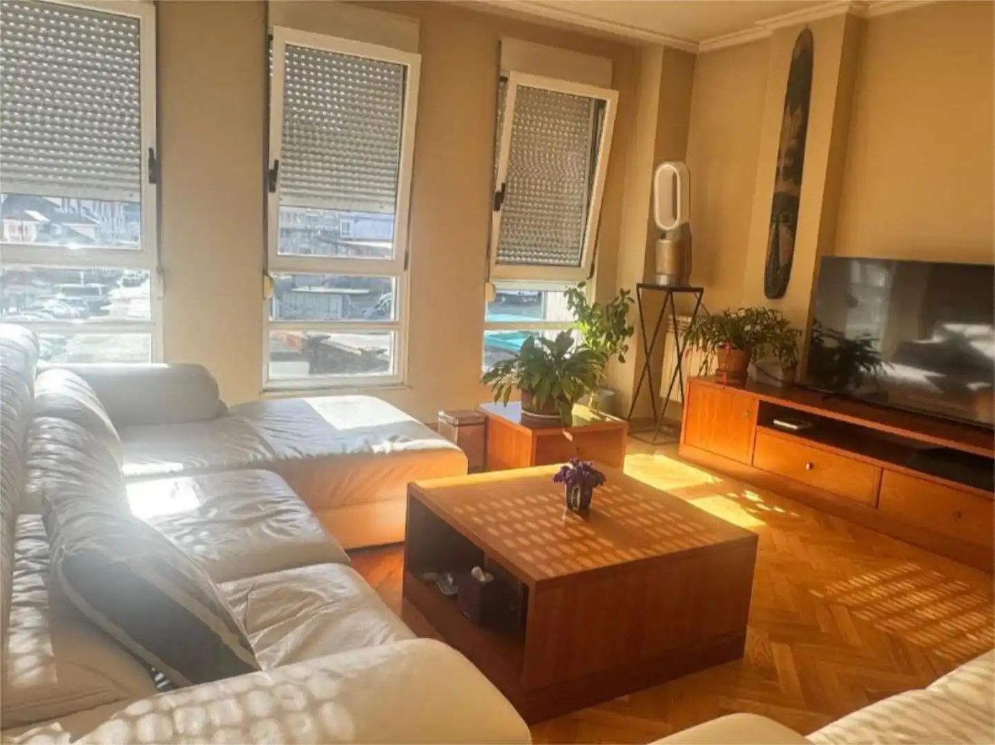 Sala de estar de Piso en venta en Lugo con Calefacción, Parquet y Terraza