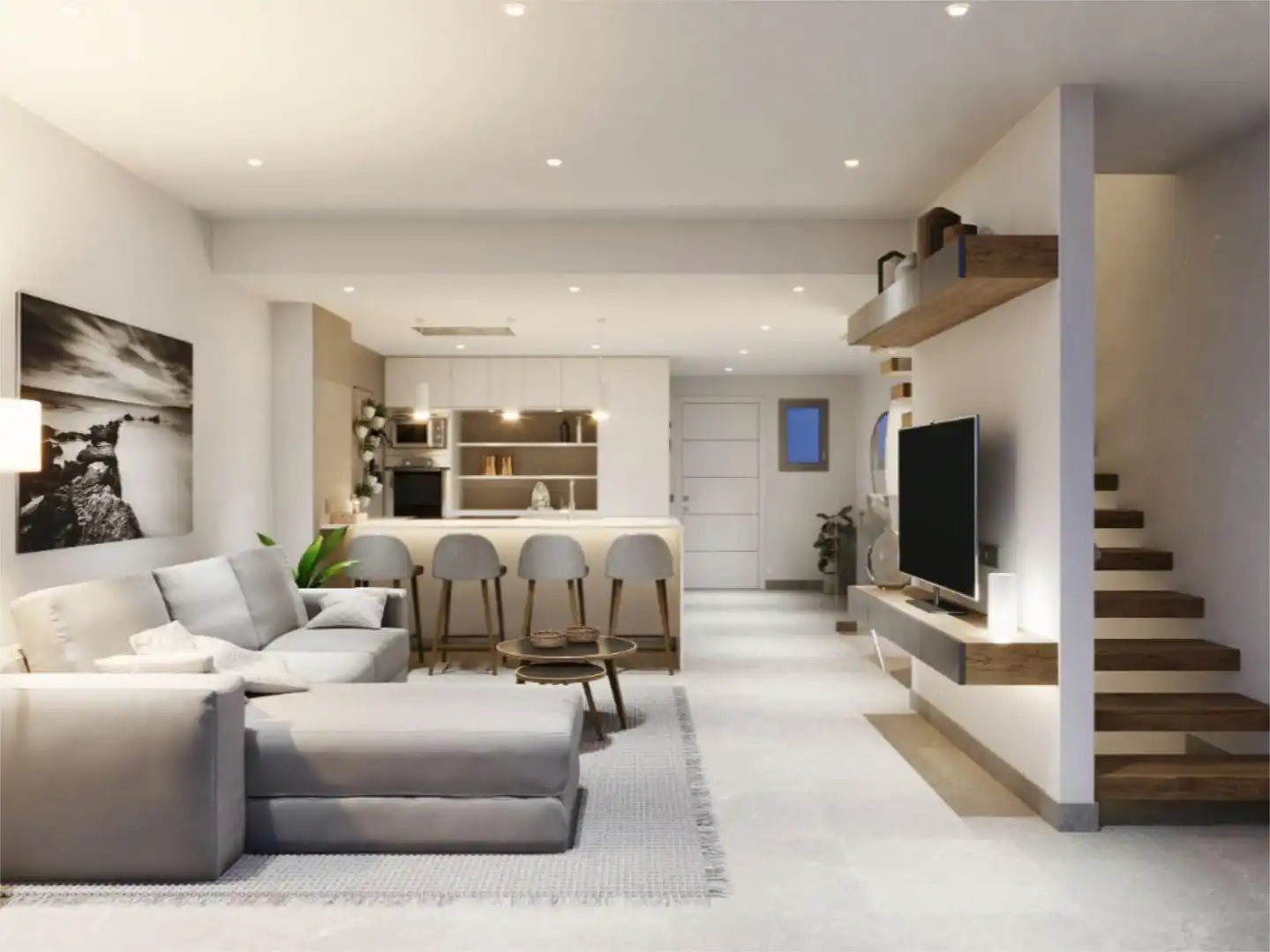 Wohnzimmer von Einfamilien-Reihenhaus zum Verkauf in Tacoronte mit Terrasse, Abstellraum und Möbliert