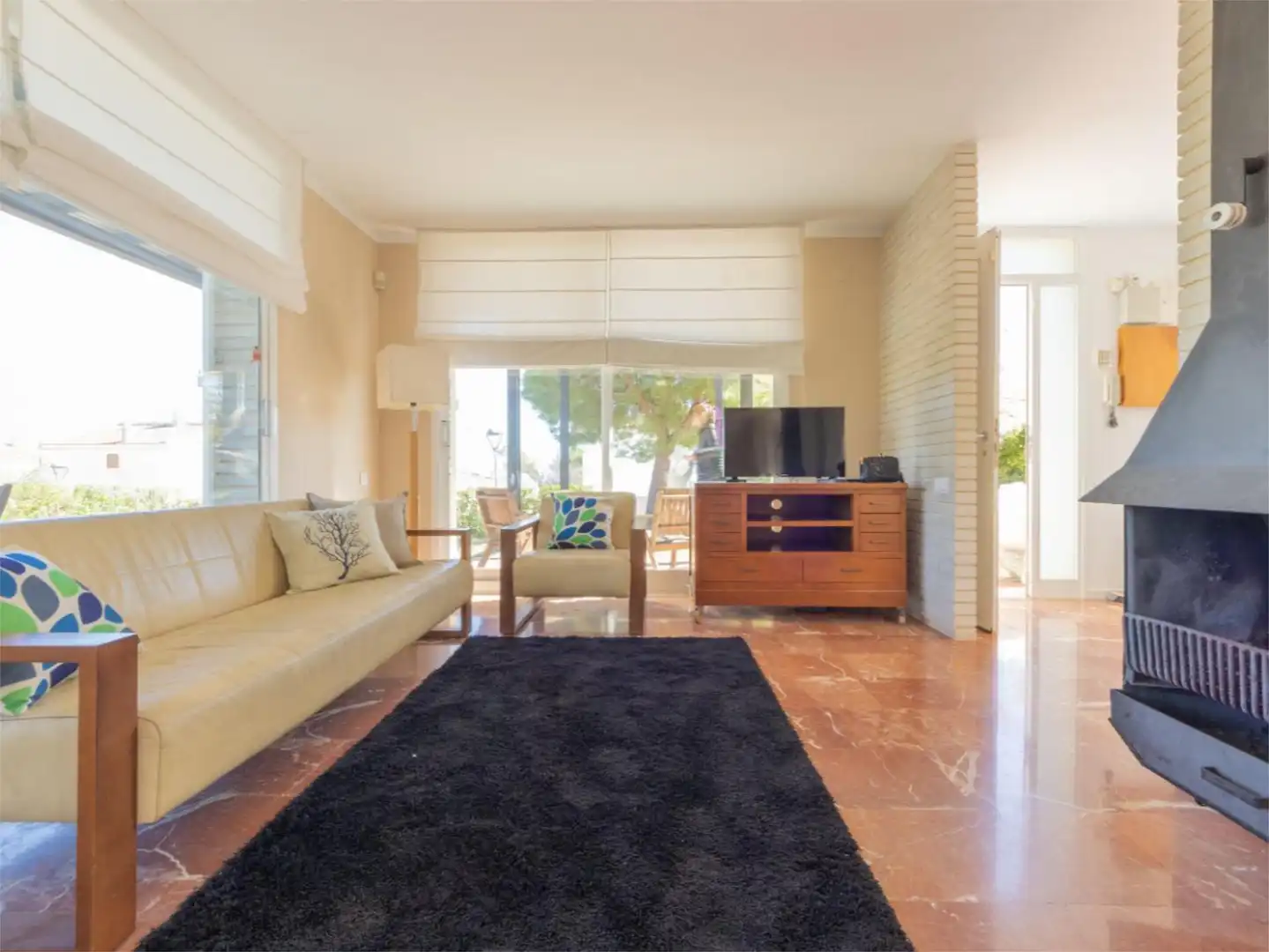 Wohnung zum Verkauf in Carrer Mar Roig, 2, L'Ampolla Wohnzimmer von Wohnung zum Verkauf in L'Ampolla mit Klimaanlage, Privatgarten und Parkett