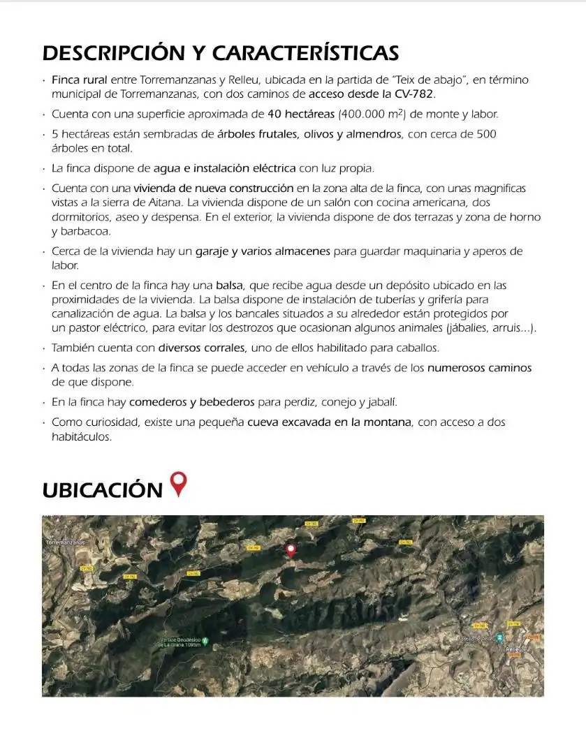 Parking de Finca rústica en venta en Torremanzanas / La Torre de les Maçanes