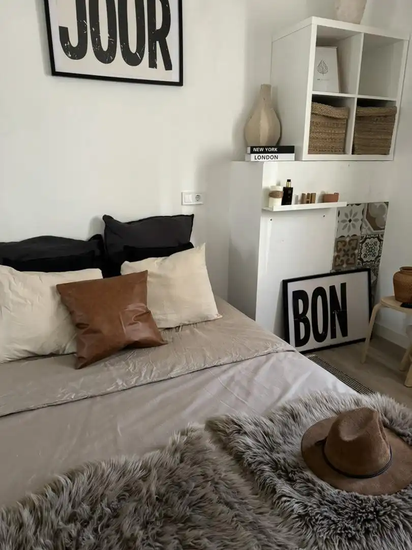 Schlafzimmer von Wohnung zum Verkauf in  Palma de Mallorca mit Heizung, Privatgarten und Parkett