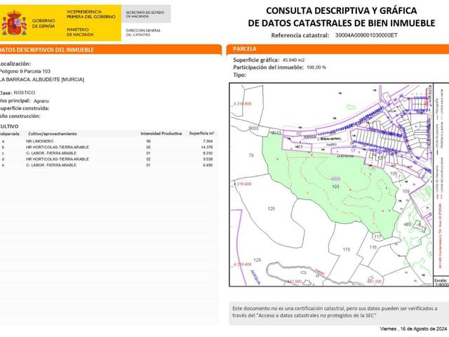 Terreno en Venta en Paseo de la Estación, 30 en Albudeite