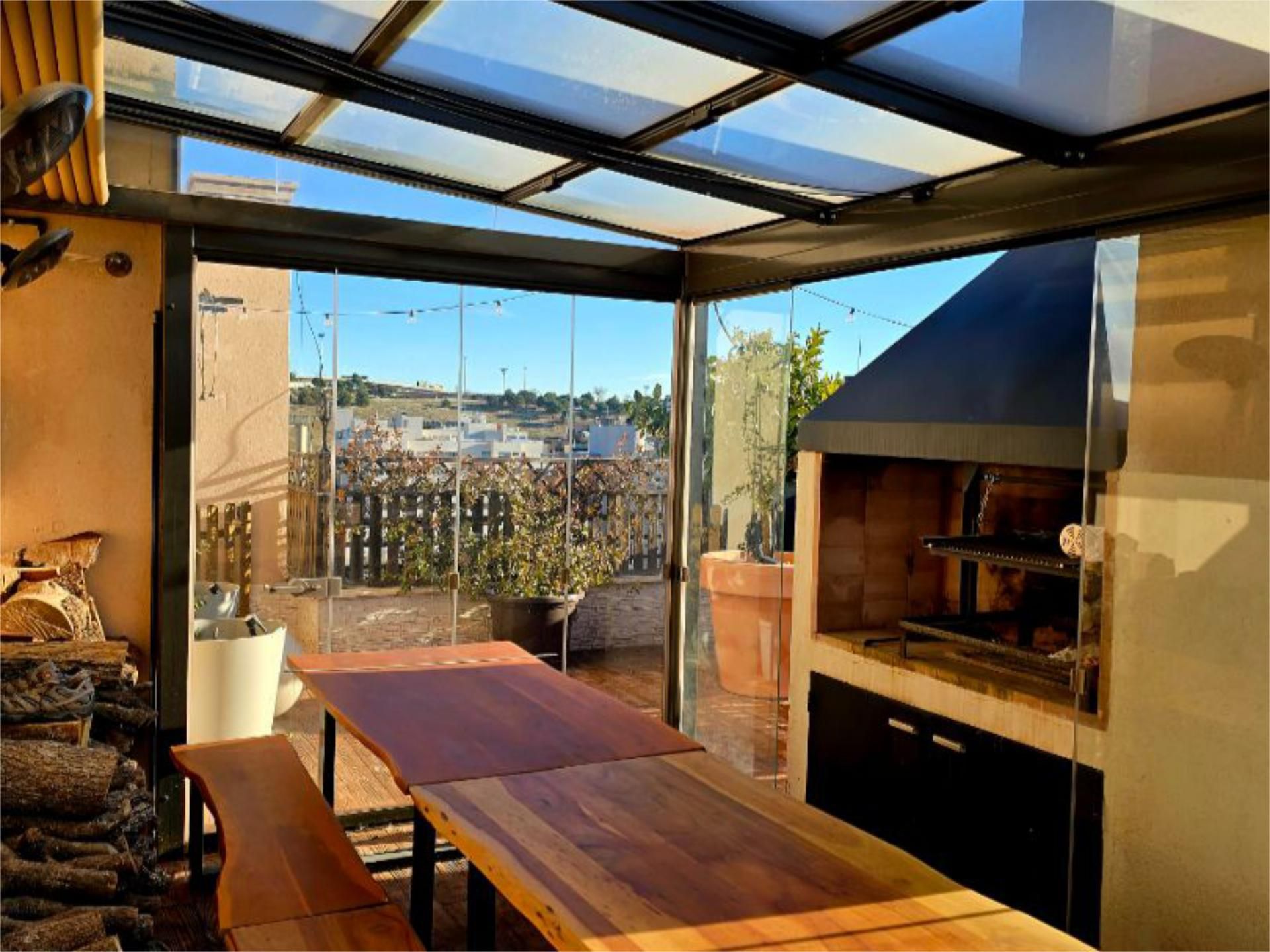 Terrace of Attic for sale in  Madrid Capital  with Air Conditioner, Heating and Parquet flooring