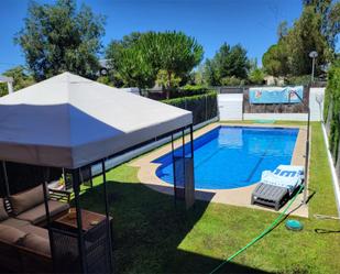 Swimming pool of Single-family semi-detached for sale in Algete  with Heating, Parquet flooring and Terrace