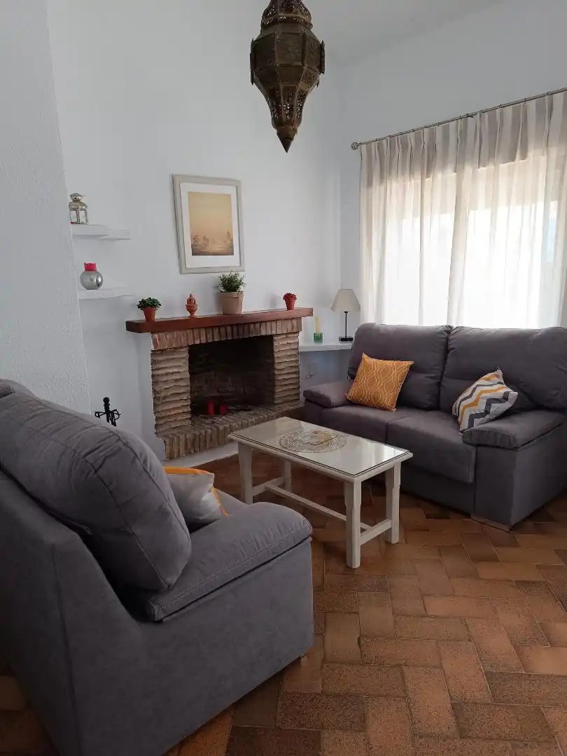 Sala d'estar de Casa o xalet de lloguer en Barbate amb Jardí privat, Moblat i Forn
