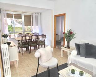 Dining room of Flat to rent in  Madrid Capital  with Heating, Private garden and Furnished