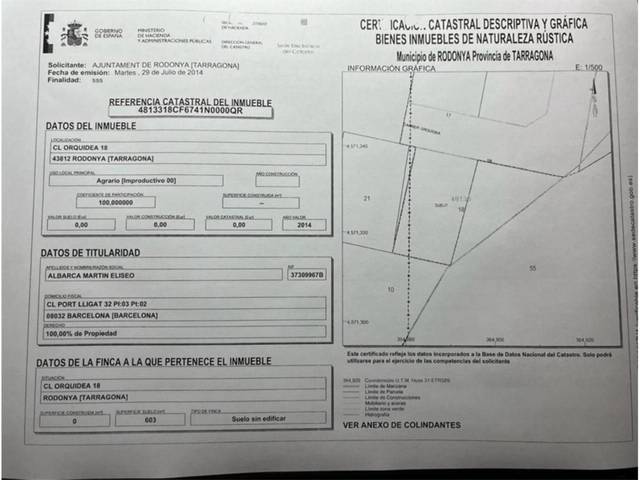 Terreno en Venta en Carrer Orquidia, 18 en Rodonyà